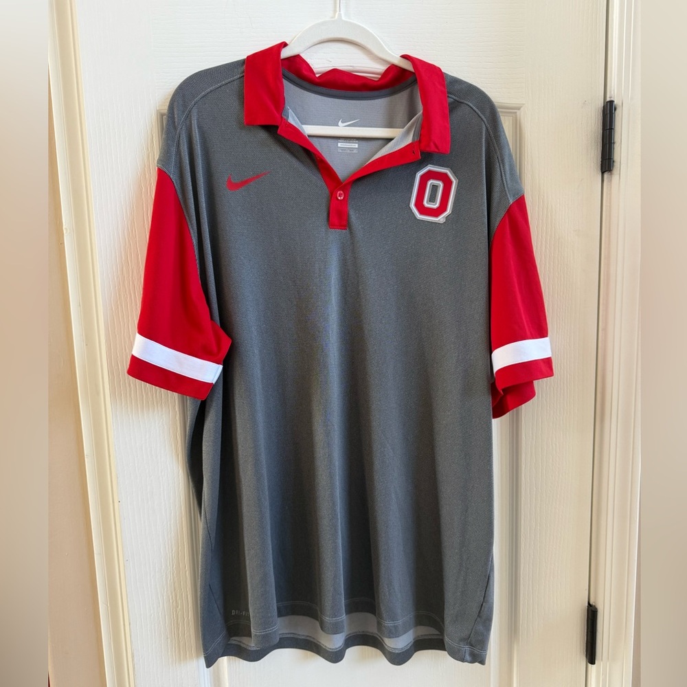 Ohio State Buckeyes grey Nike Dri-Fit polo XXL